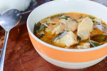 Red curry with fish