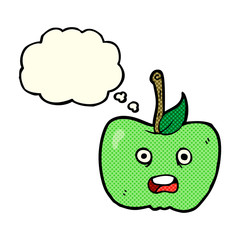 cartoon apple with thought bubble