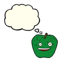 cartoon apple with thought bubble