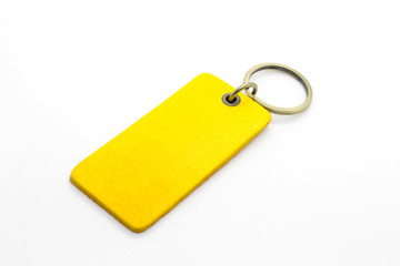 Yellow leather Keychain