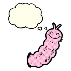 cartoon caterpillar with thought bubble