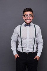 Hipster man in studio