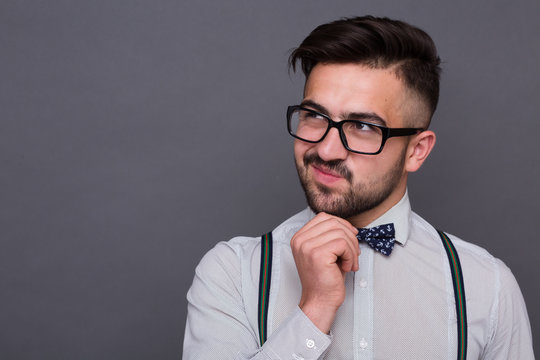 Hipster man in studio