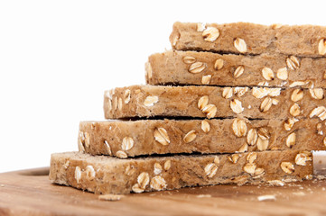 Slices healthy cereals black bread