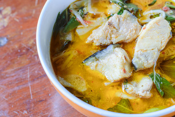 Red curry with fish