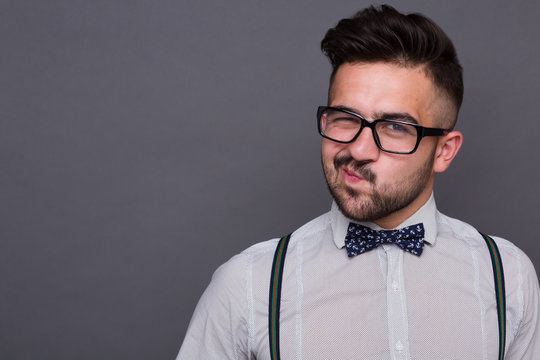 Hipster man in studio