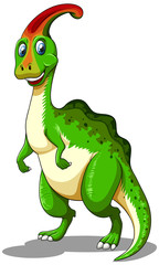 Green dinosaur looking happy