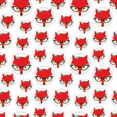 Seamless pattern with cute fox.