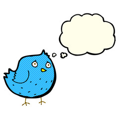 cartoon bird with thought bubble