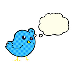 cartoon bird with thought bubble