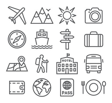 Travel and tourism icons