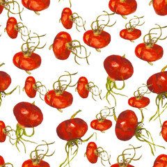 Рattern rosehip. Watercolor . Figure handmade.