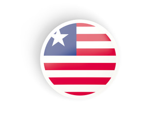 Round sticker with flag of liberia