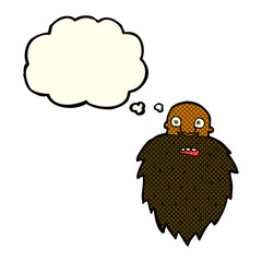 cartoon bearded man with thought bubble