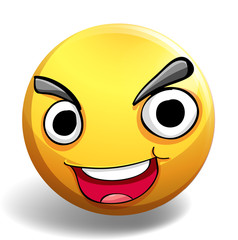 Happy face on yellow ball