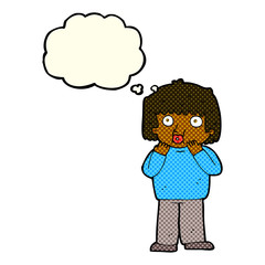 cartoon worried boy with thought bubble