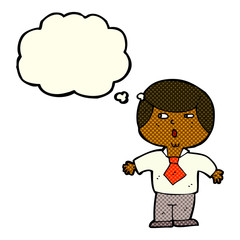cartoon shocked boy with thought bubble