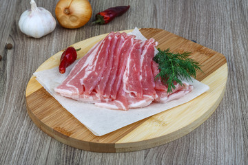 Raw bacon