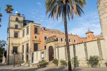 Fototapeta na wymiar Exterior View of the Jerez de la Frontera Alcazar