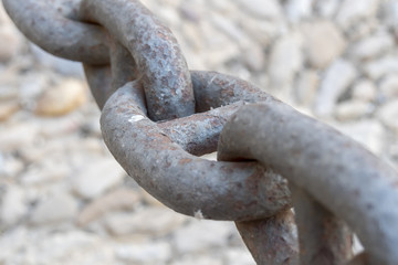 Links in a big old rusty chain
