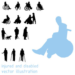 Silhouettes of impaired people.