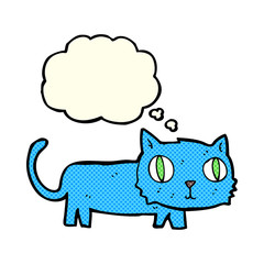 cartoon cat with thought bubble