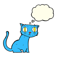 cartoon cat with thought bubble