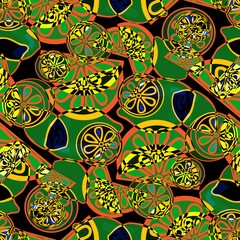 Seamless pattern of yellow lemon