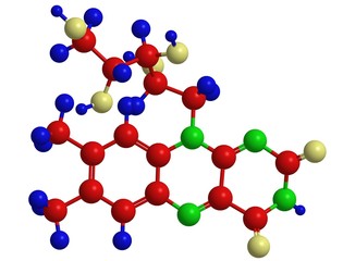 Molecular structure of vitamin B2 (riboflavin)