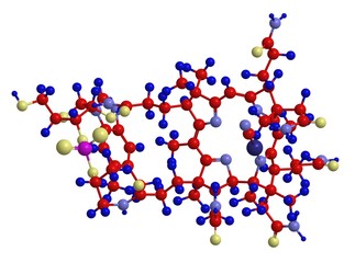 Molecular structure of vitamin B12 (cobalamin)