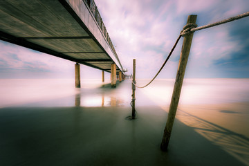 A pier in Tuscany (Italy) taken with a long exposure to create an effect dreamy
