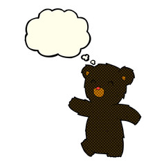 cartoon black bear with thought bubble