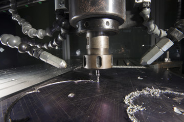 CNC metal machining by mill