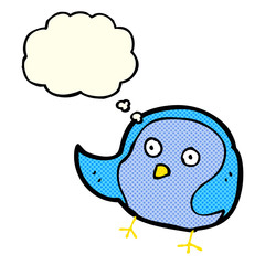 cartoon bird with thought bubble