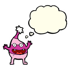 cartoon funny creature with thought bubble