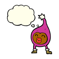 cartoon funny creature with thought bubble