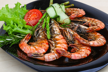 Grilled prawns