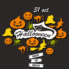 Halloveen. Flat vector illustration