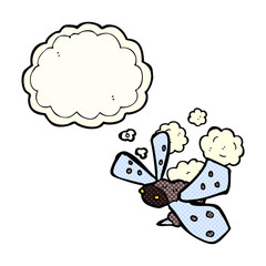 cartoon bug with thought bubble