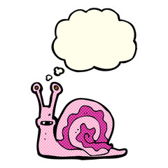cartoon snail with thought bubble