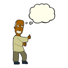 cartoon angry old man with thought bubble