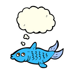 cartoon fish with thought bubble