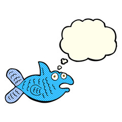 cartoon fish with thought bubble