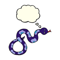 cartoon snake with thought bubble