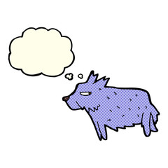 cartoon terrier with thought bubble