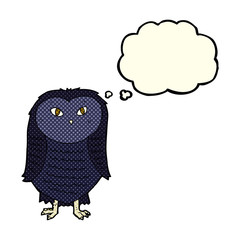 cartoon owl with thought bubble