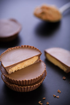 Peanut Butter Cup Stack / Peanut Butter Cup / Peanut Butter Cup Stack on Black Background