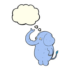Obraz premium cartoon funny elephant with thought bubble