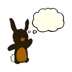 cartoon happy rabbit with thought bubble