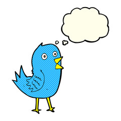cartoon bluebird with thought bubble